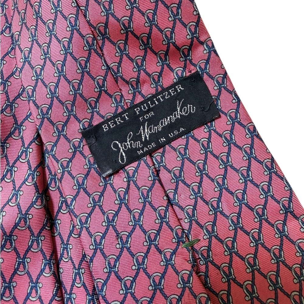 Vintage Bert Pulitzer John Wanamaker Silk Horsebit Tie USA